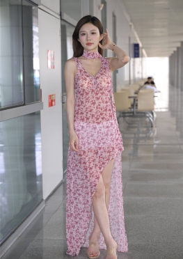 粉色碎花裙[258P5.28GB]大白腿美足凉鞋长腿小姐姐套图
